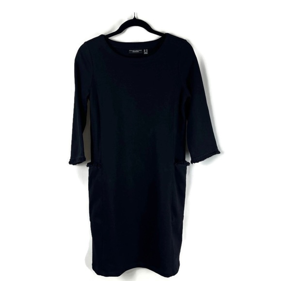 SUSAN GRAVER WEEKEND Washed French Terry Multiples Above Knee Dress Black XS - Picture 1 of 9